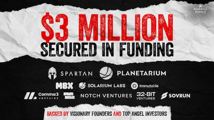 Immortal Rising 2 secures $3M in funding to expand its Web3 dark fantasy RPG.