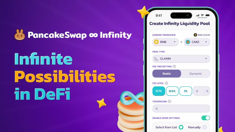 PancakeSwap launches PancakeSwap Infinity with multichain support, new pool types, dynamic features, and major gas optimizations.