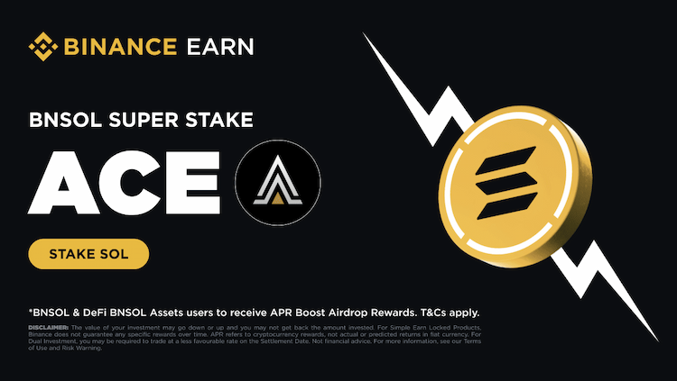 Binance introduces Fusionist $ACE on BNSOL Super Stake, offering users an APRโboost airdrop reward for holding BNSOL or DeFi BNSOL assets.