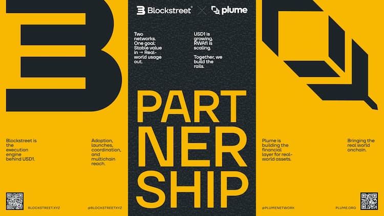 Plume partners with Blockstreet to integrate pUSD and support $BLOCK across its ecosystem.